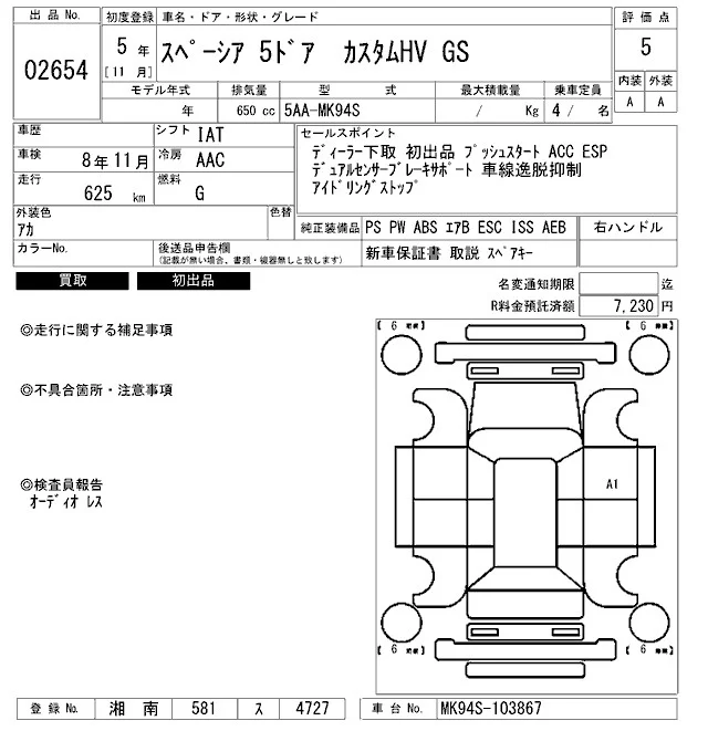 Suzuki Spacia Лот № 2023